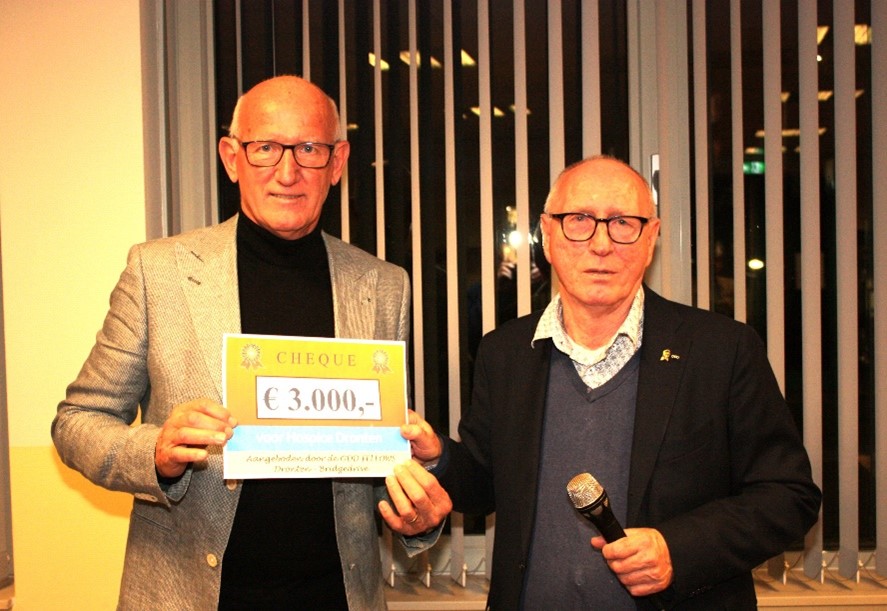 Bridge-middag van Odd Fellows Dronten brengt € 3000,- op voor Hospice